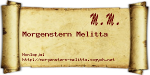 Morgenstern Melitta névjegykártya